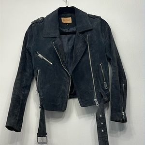 Driftwood leather moto jacket size xs